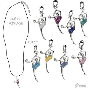 Collana caucciù ritmica con palla e glitter