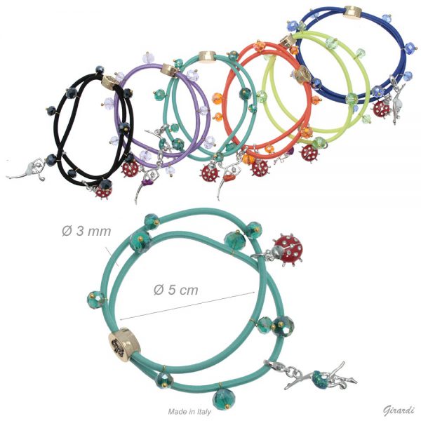 Bracciale ritmica con cristalli colorati